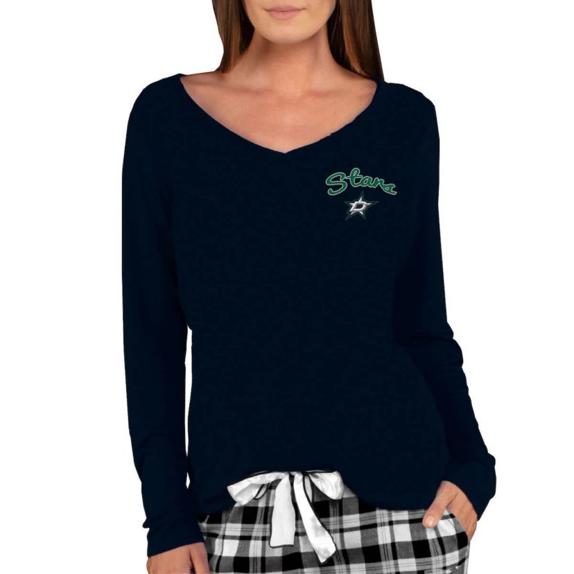 NHL Dallas Stars Marathon Knit Long Sleeve V-Neck Top