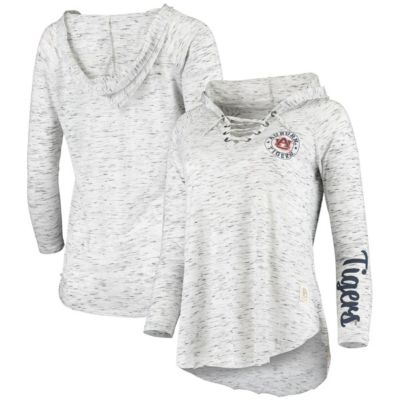 NCAA Auburn Tigers Space Dye Lace-Up V-Neck Long Sleeve T-Shirt