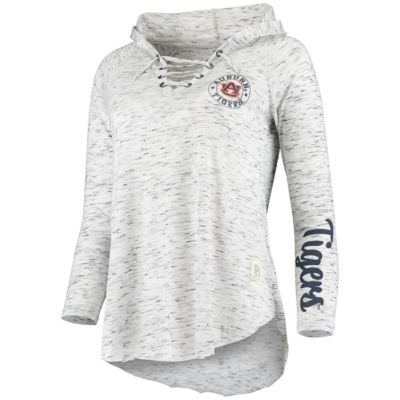 NCAA Auburn Tigers Space Dye Lace-Up V-Neck Long Sleeve T-Shirt