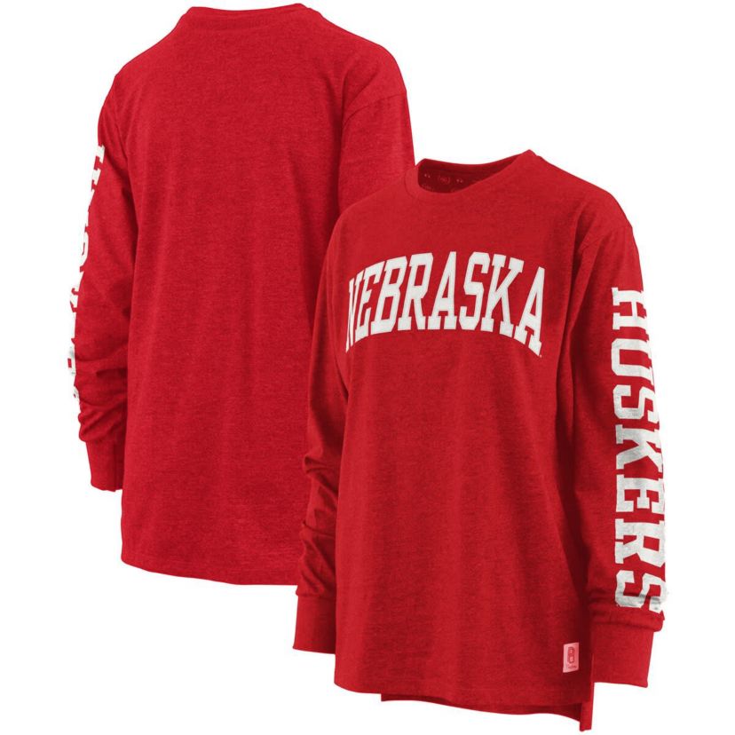 NCAA ed Nebraska Huskers Two-Hit Canyon Long Sleeve T-Shirt
