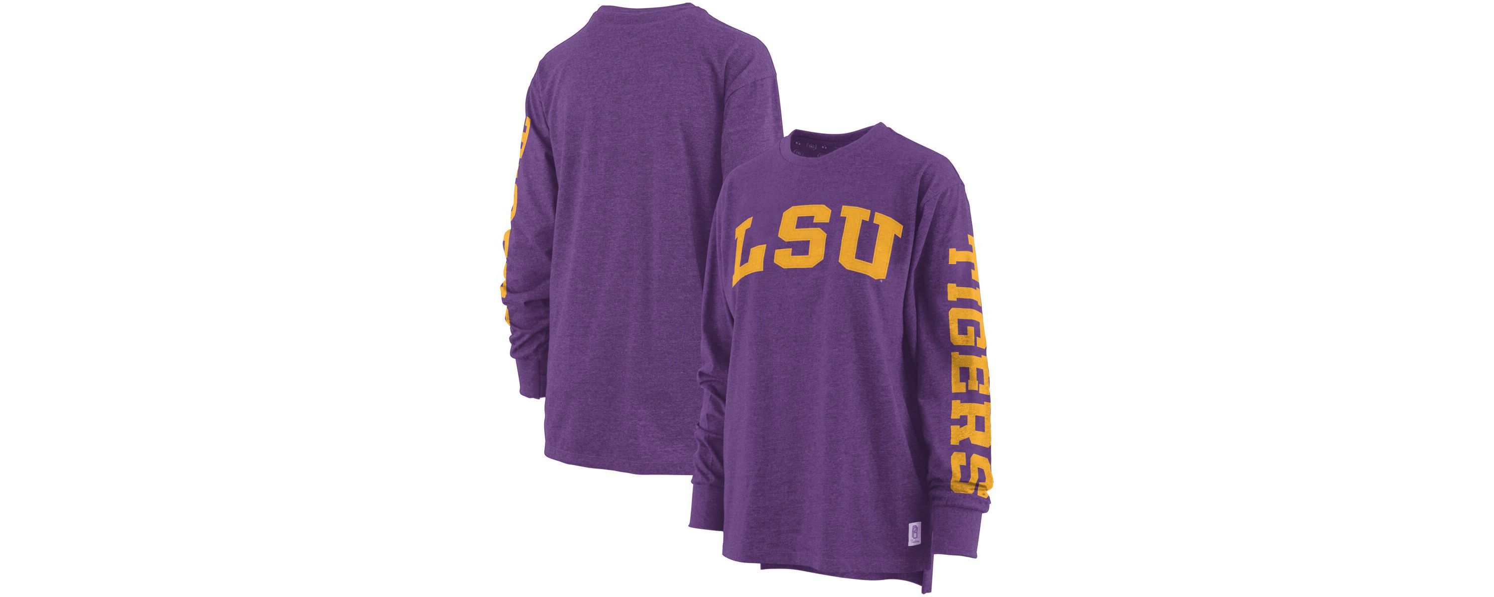 NCAA LSU Tigers Plus Size Two-Hit Canyon Long Sleeve T-Shirt