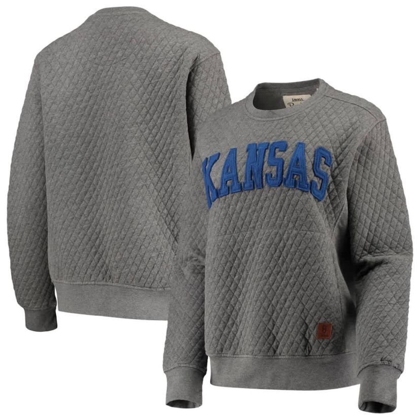 NCAA Kansas Jayhawks Moose Quilted Pullover Sweatshirt