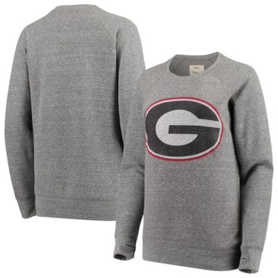 NCAA ed Georgia Bulldogs Big Team Logo Knobi Fleece Tri-Blend Crew Neck Sweatshirt