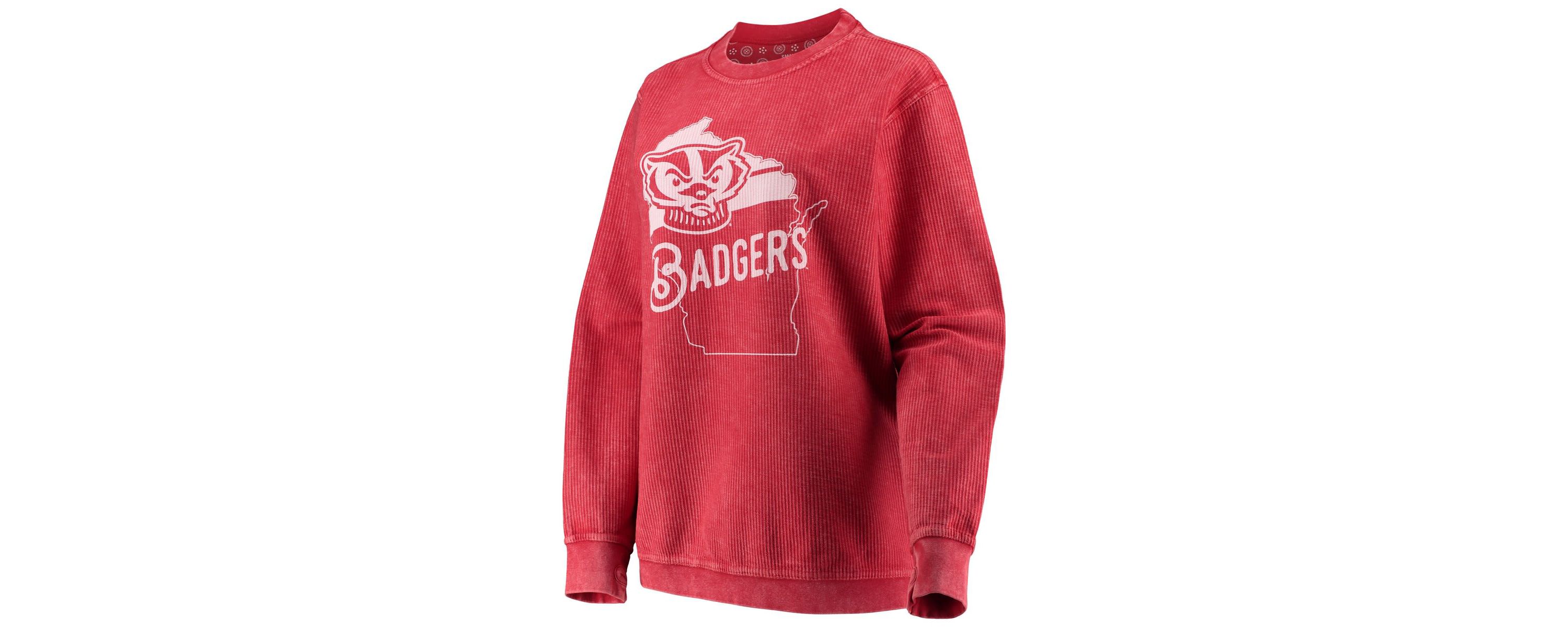 NCAA Wisconsin Badgers Comfy Cord Corduroy Crewneck Sweatshirt