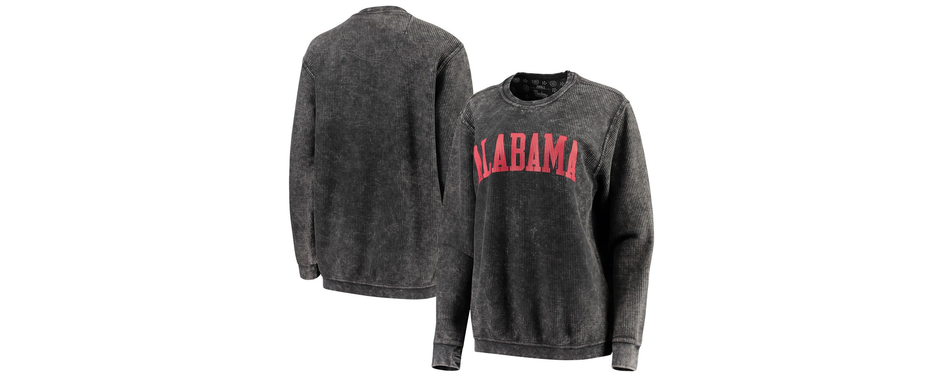 Alabama Crimson Tide NCAA Alabama Tide Comfy Cord Vintage Wash Basic Arch Pullover Sweatshirt