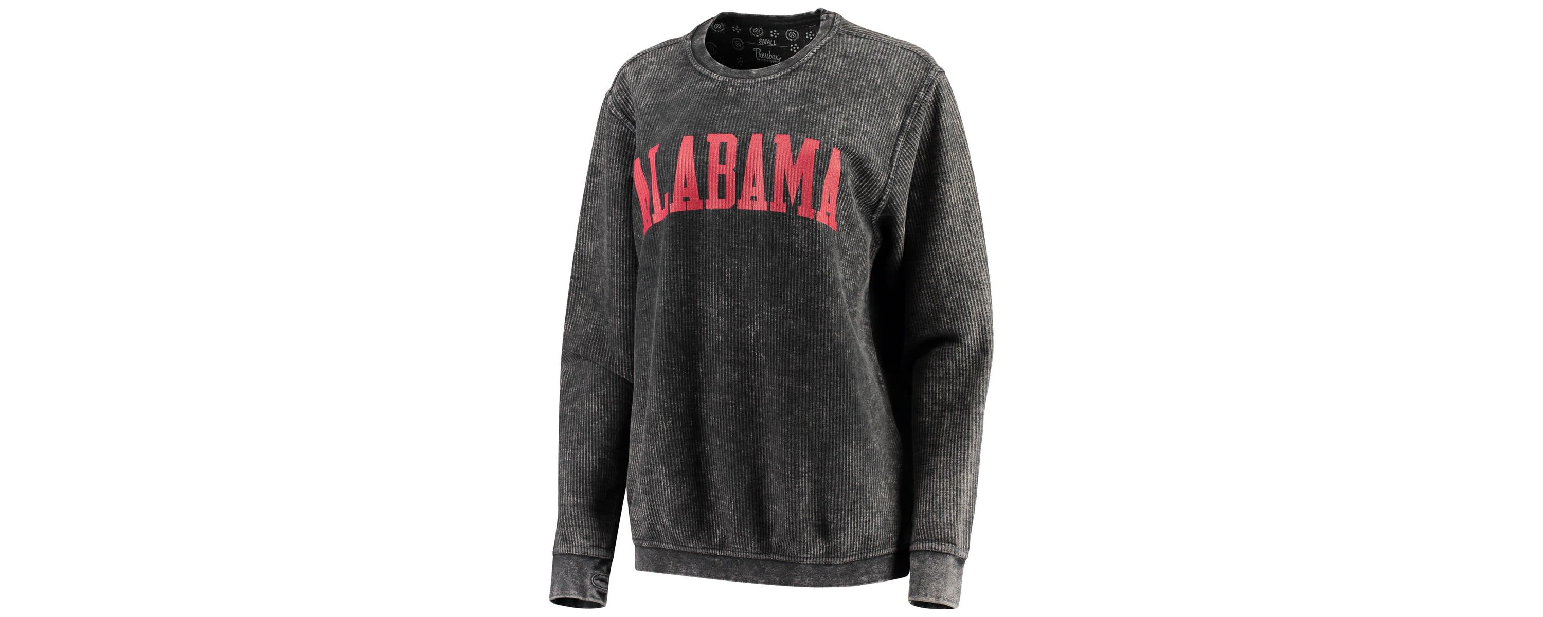 Alabama Crimson Tide NCAA Alabama Tide Comfy Cord Vintage Wash Basic Arch Pullover Sweatshirt