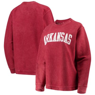 NCAA Arkansas Razorbacks Comfy Cord Vintage Wash Basic Arch Pullover Sweatshirt