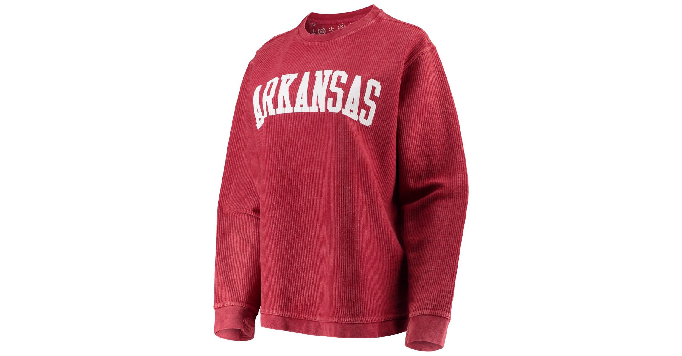 NCAA Arkansas Razorbacks Comfy Cord Vintage Wash Basic Arch Pullover Sweatshirt