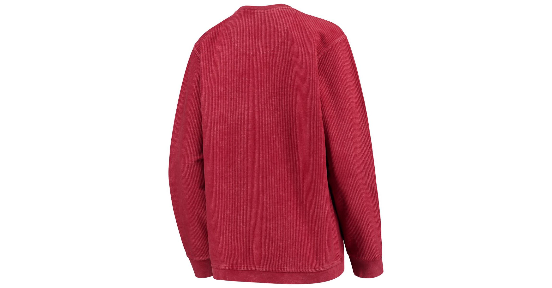 NCAA Arkansas Razorbacks Comfy Cord Vintage Wash Basic Arch Pullover Sweatshirt