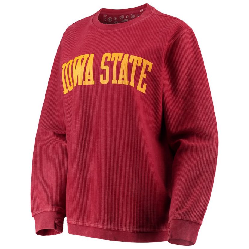 NCAA Iowa State Cyclones Comfy Cord Vintage Wash Basic Arch Pullover Sweatshirt