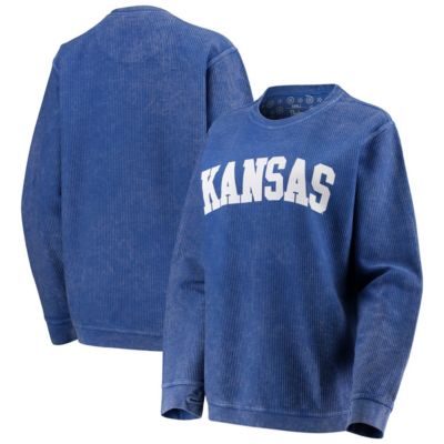 NCAA Kansas Jayhawks Comfy Cord Vintage Wash Basic Arch Pullover Sweatshirt