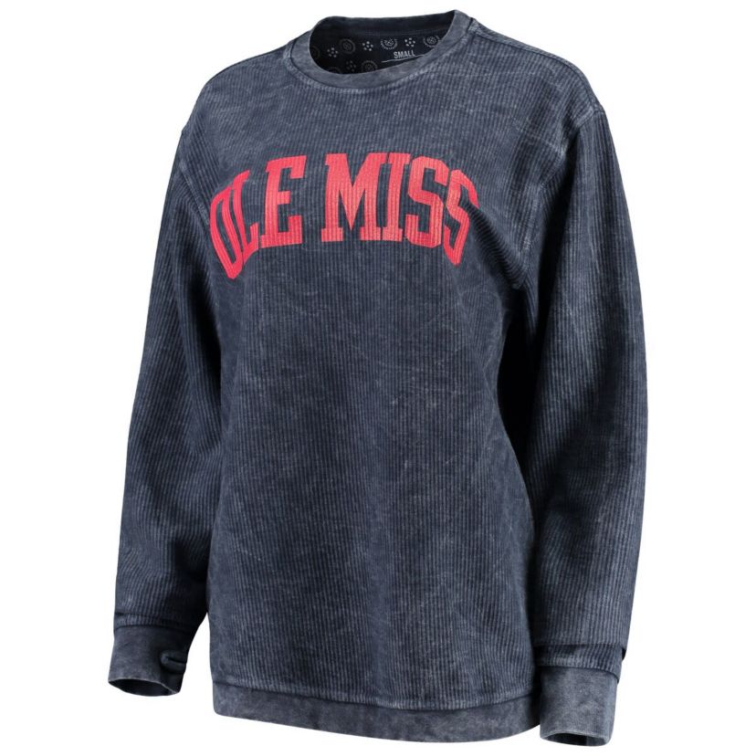 NCAA Ole Miss Rebels Comfy Cord Vintage Wash Basic Arch Pullover Sweatshirt