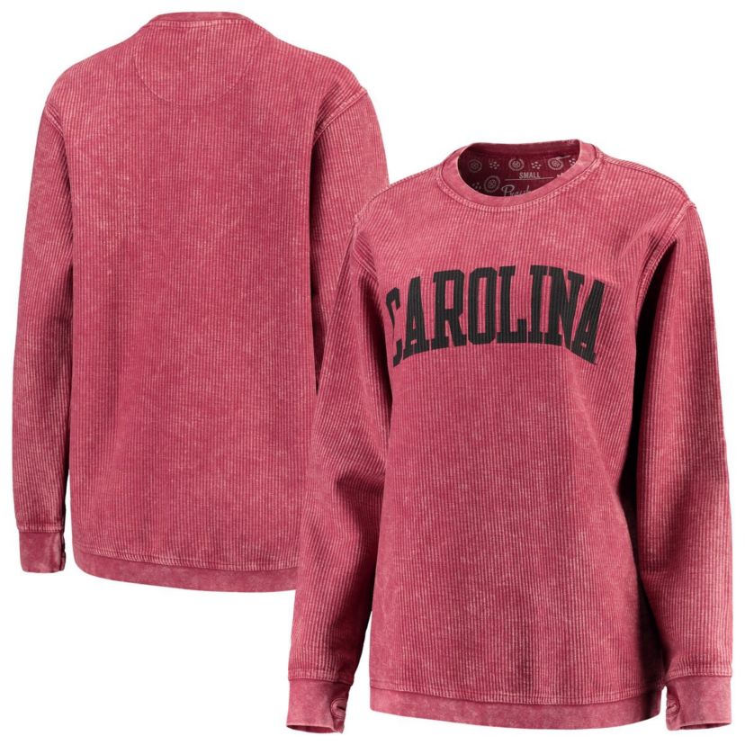 NCAA South Carolina Gamecocks Comfy Cord Vintage Wash Basic Arch Pullover Sweatshirt