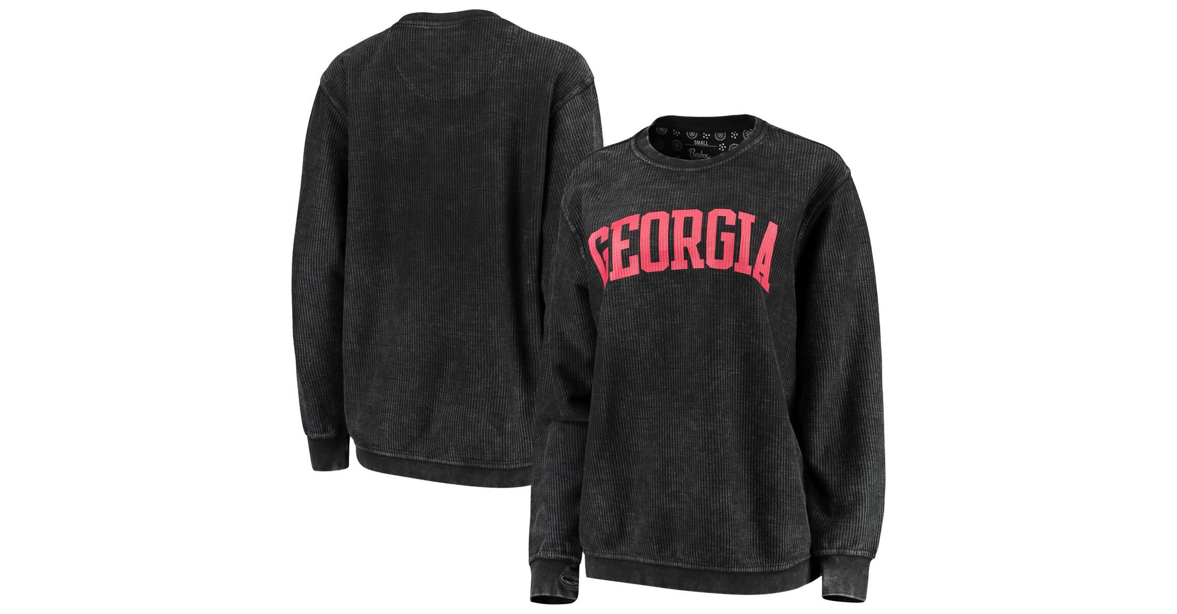 NCAA Georgia Bulldogs Comfy Cord Vintage Wash Basic Arch Pullover Sweatshirt