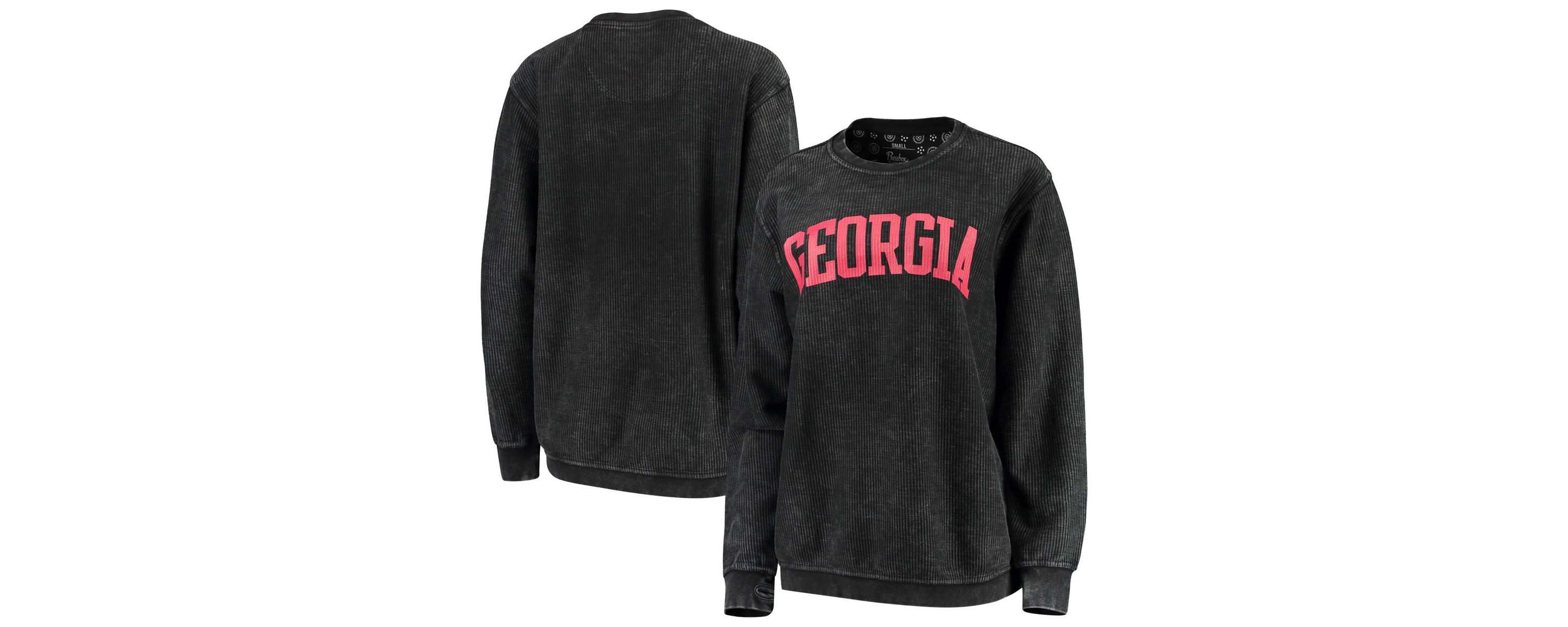NCAA Georgia Bulldogs Comfy Cord Vintage Wash Basic Arch Pullover Sweatshirt