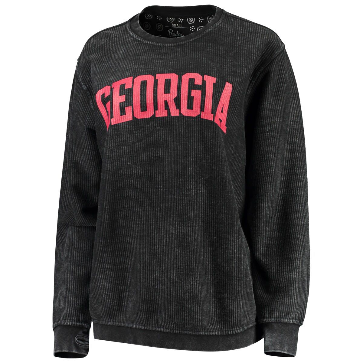 NCAA Georgia Bulldogs Comfy Cord Vintage Wash Basic Arch Pullover Sweatshirt