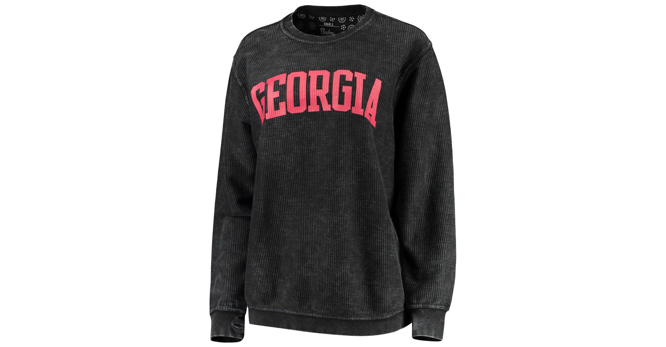 NCAA Georgia Bulldogs Comfy Cord Vintage Wash Basic Arch Pullover Sweatshirt