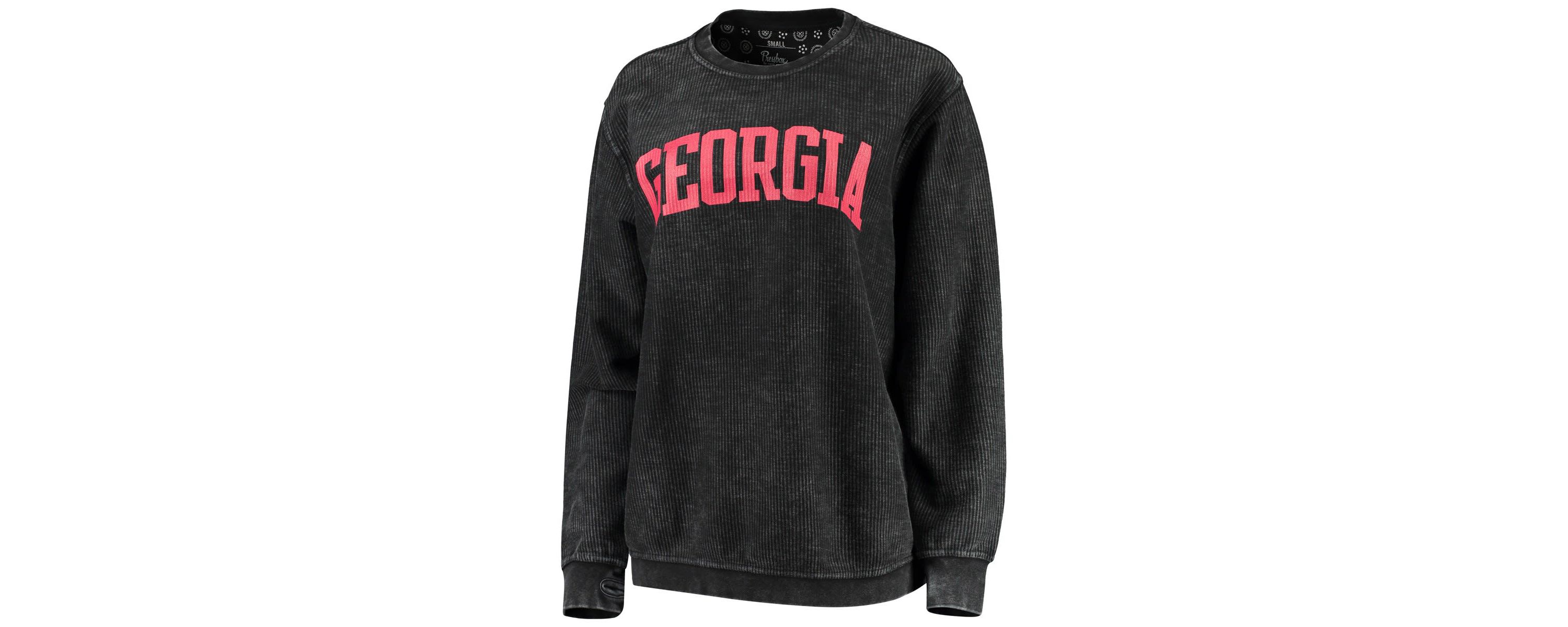 NCAA Georgia Bulldogs Comfy Cord Vintage Wash Basic Arch Pullover Sweatshirt