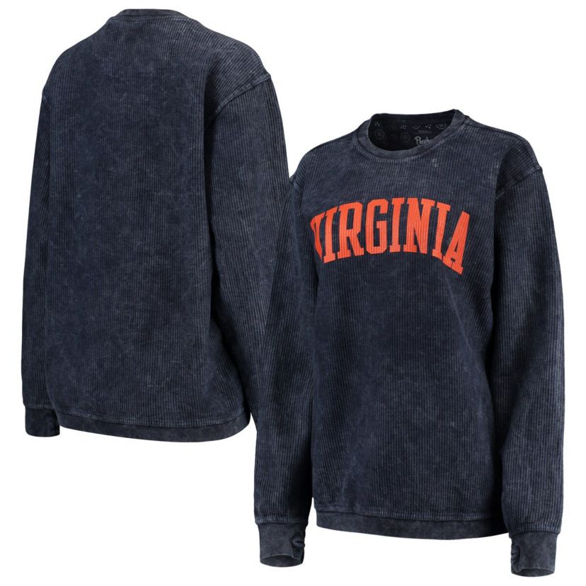 NCAA Virginia Cavaliers Comfy Cord Vintage Wash Basic Arch Pullover Sweatshirt