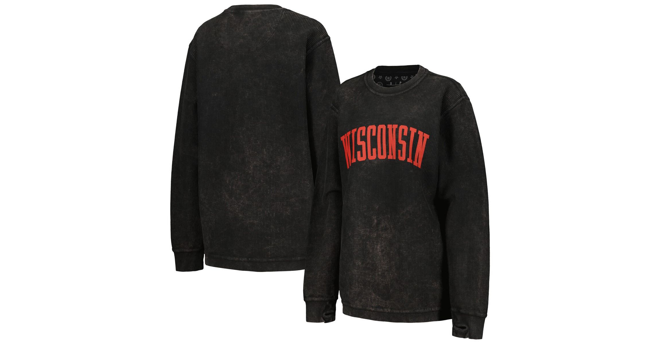 NCAA Wisconsin Badgers Comfy Cord Vintage Wash Basic Arch Pullover Sweatshirt