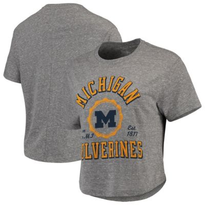 NCAA Michigan Wolverines Bishop Tri-Blend Knobi Crop T-Shirt