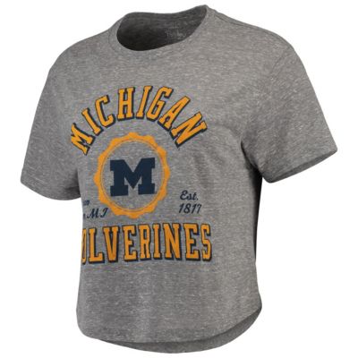 NCAA Michigan Wolverines Bishop Tri-Blend Knobi Crop T-Shirt