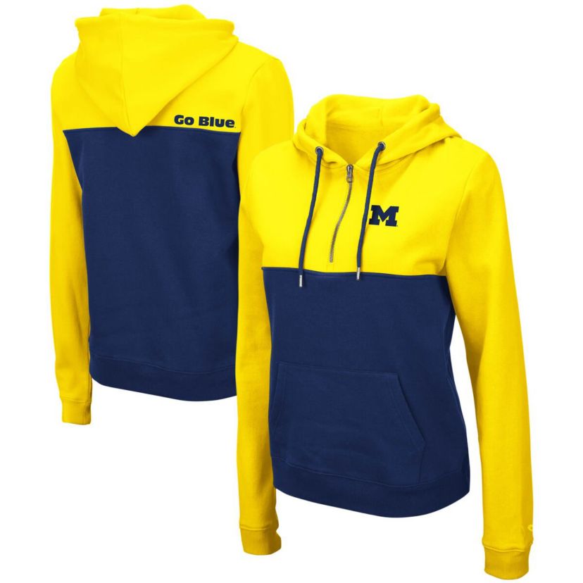 NCAA Michigan Wolverines Aidan Lightweight Half-Zip Hoodie