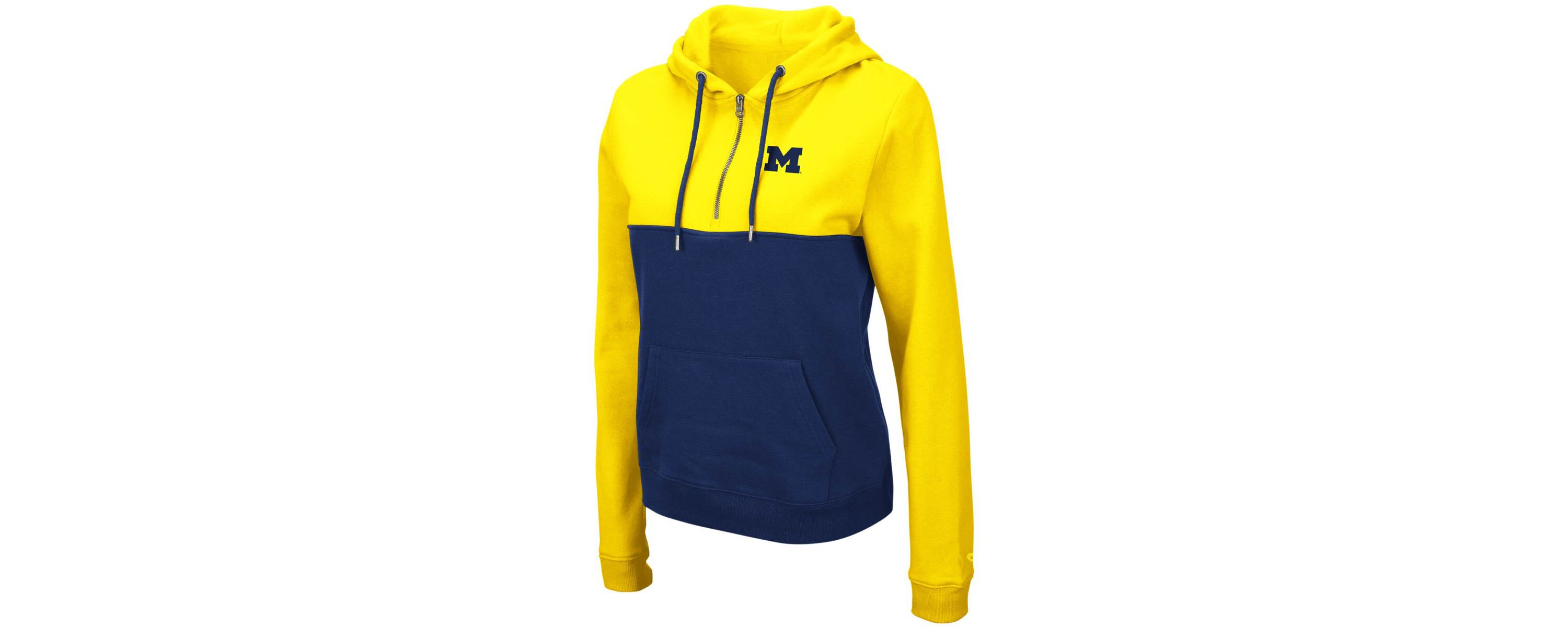 NCAA Michigan Wolverines Aidan Lightweight Half-Zip Hoodie