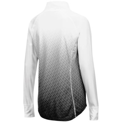 NCAA White/Black Iowa State Cyclones Magic Ombre Lightweight Fitted Quarter-Zip Long Sleeve Top