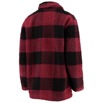 NCAA Washington State Cougars Plaid Sherpa Quarter-Zip Pullover Jacket