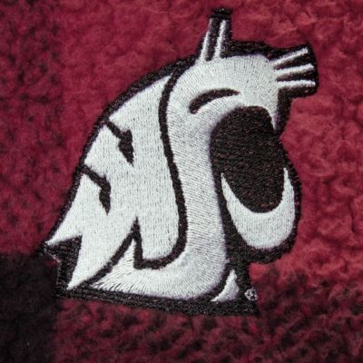 NCAA Washington State Cougars Plaid Sherpa Quarter-Zip Pullover Jacket