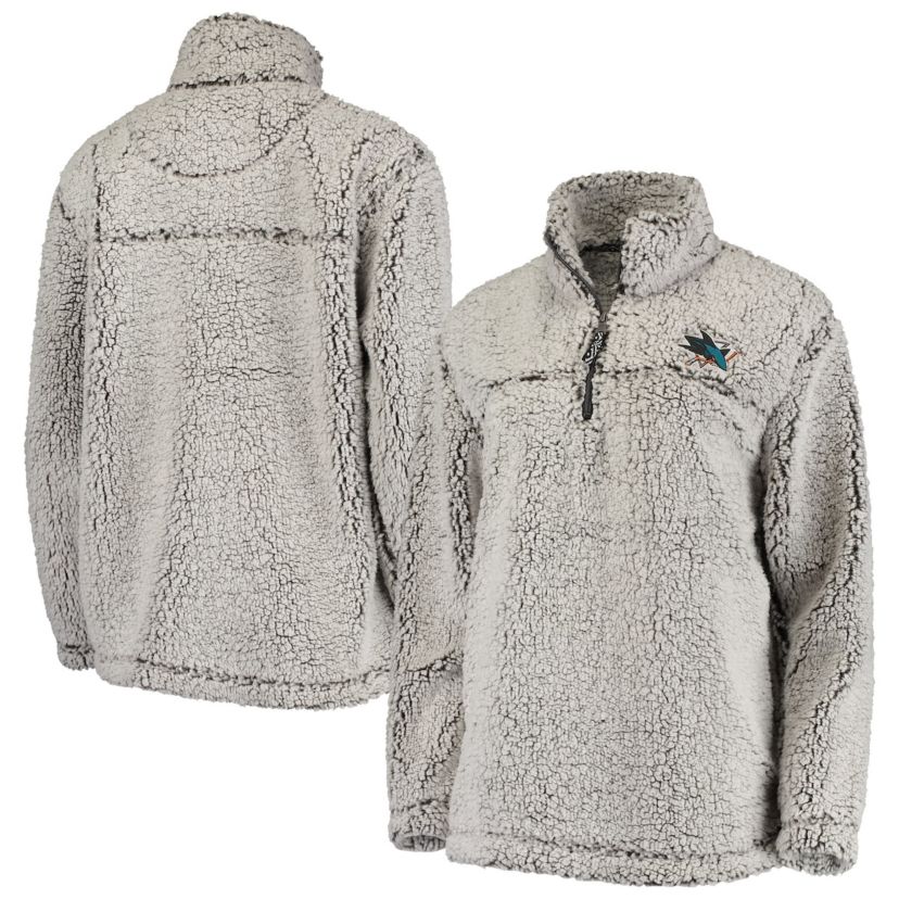 NHL San Jose Sharks Sherpa Quarter-Zip Pullover Jacket