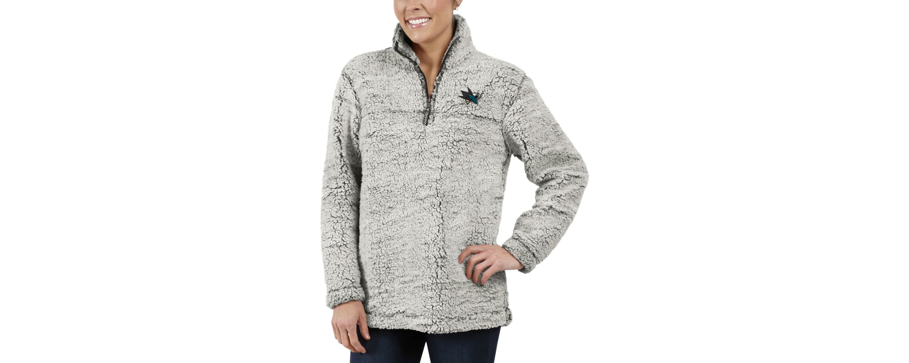 NHL San Jose Sharks Sherpa Quarter-Zip Pullover Jacket