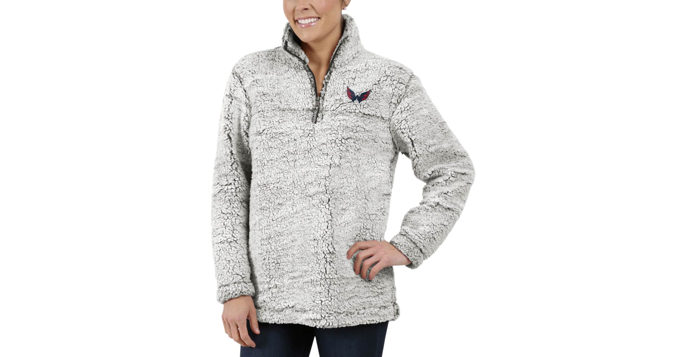 NHL Washington Capitals Sherpa Quarter-Zip Pullover Jacket