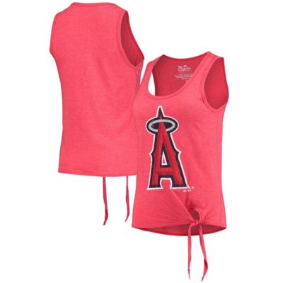 MLB Los Angeles Angels Scoop Neck Racerback Side Tie Tri-Blend Tank Top