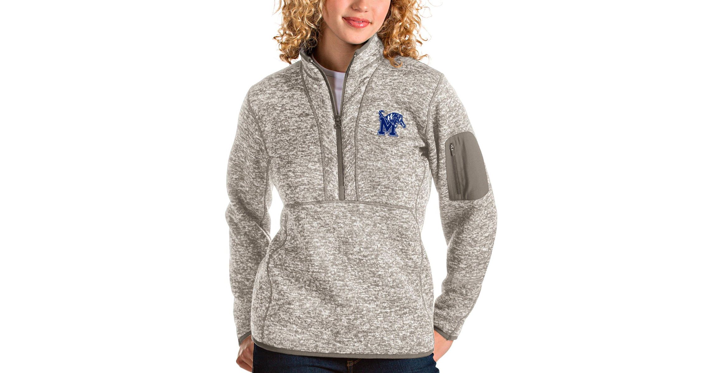 NCAA Memphis Tigers Fortune Half-Zip Pullover Sweater