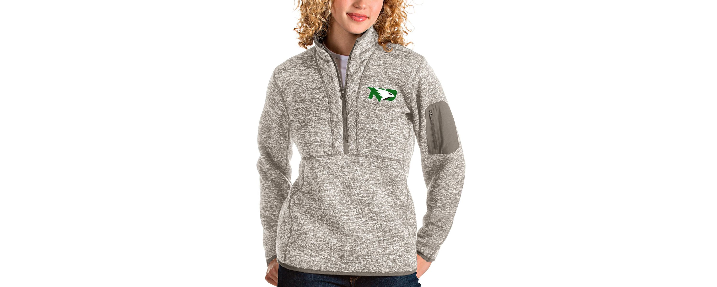 NCAA North Dakota Fortune Half-Zip Pullover Sweater