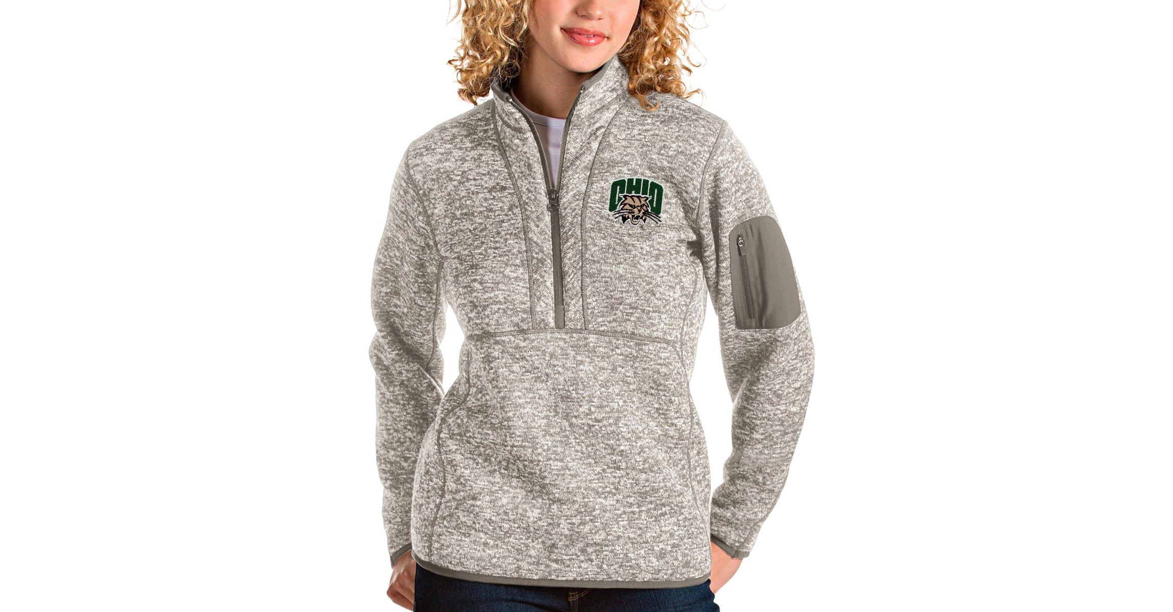 NCAA Ohio Bobcats Fortune Half-Zip Pullover Sweater