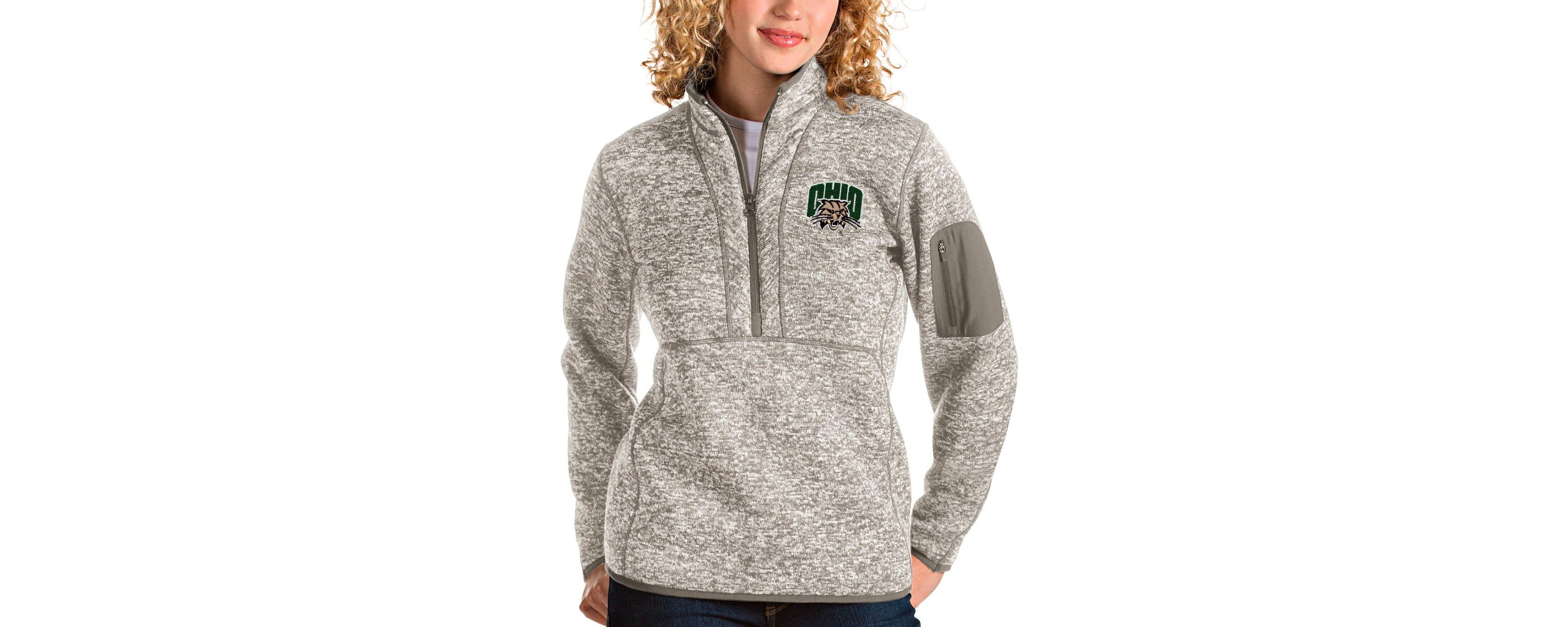 NCAA Ohio Bobcats Fortune Half-Zip Pullover Sweater