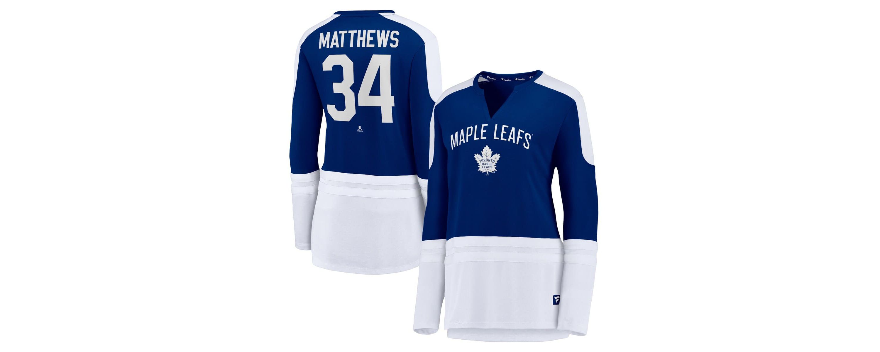 NHL Auston Matthews Toronto Maple Leafs Power Player Long Sleeve Notch Neck T-Shirt