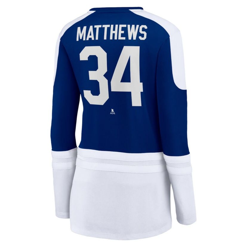 NHL Auston Matthews Toronto Maple Leafs Power Player Long Sleeve Notch Neck T-Shirt