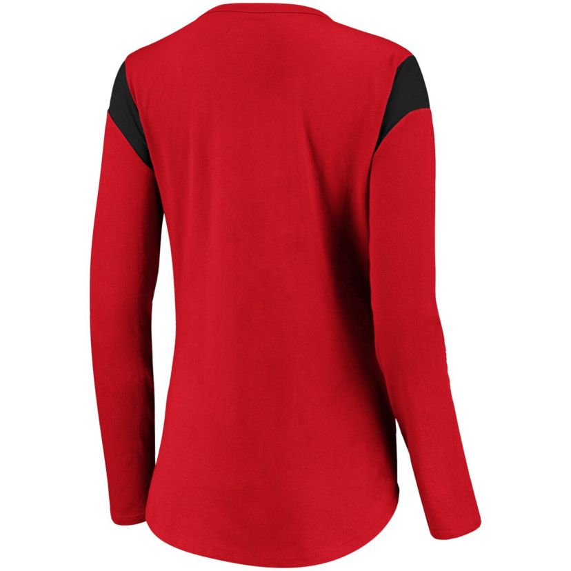 NHL Chicago Blackhawks Iconic Long Sleeve Lace-Up V-Neck T-Shirt