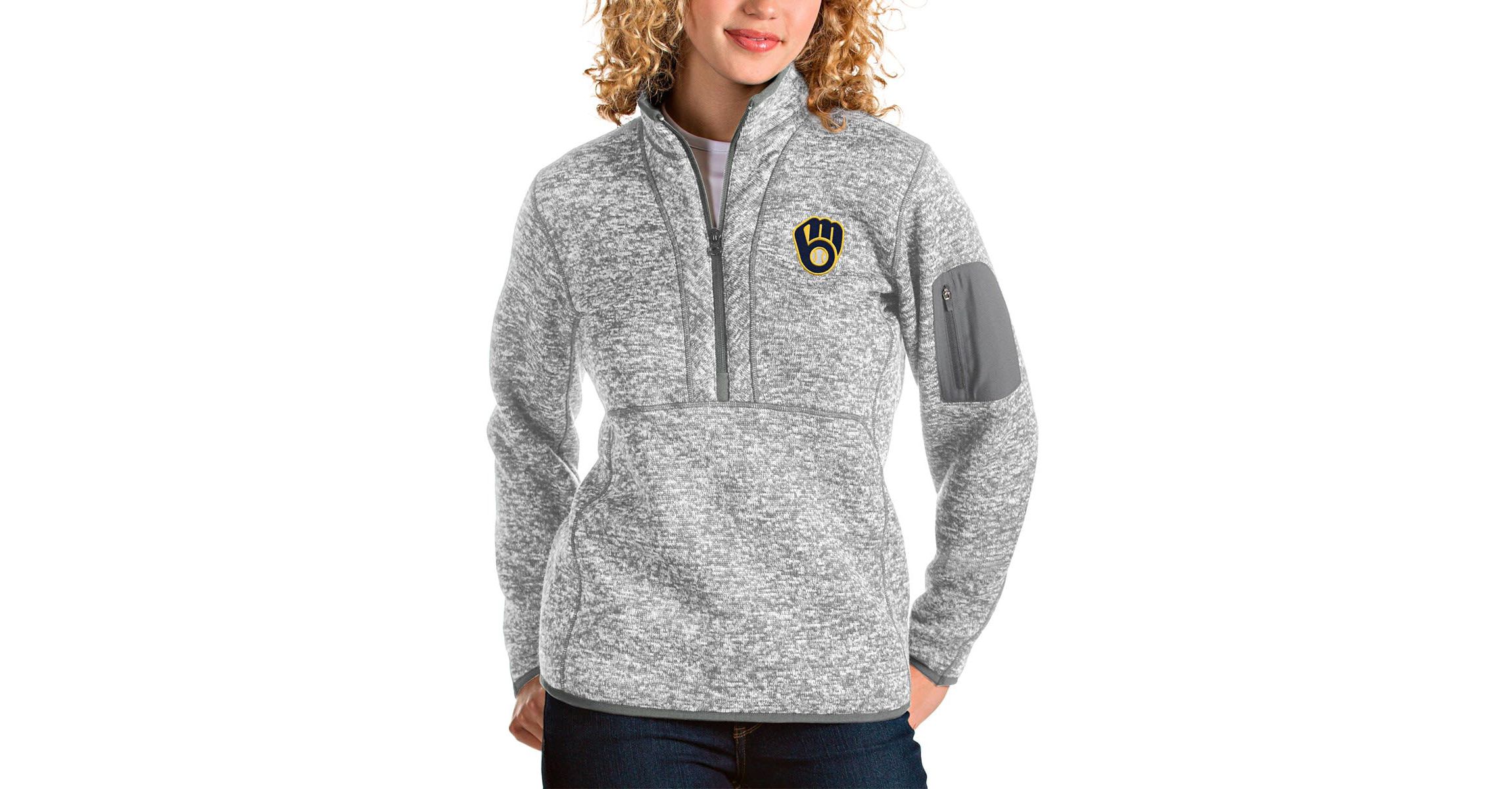 MLB Milwaukee Brewers Fortune Half-Zip Pullover Jacket