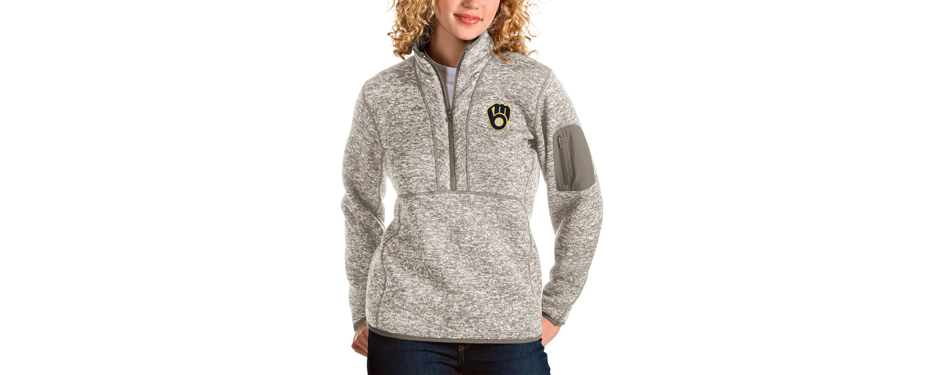 MLB Milwaukee Brewers Team Fortune Quarter-Zip Pullover Jacket
