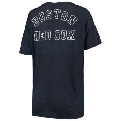 Boston Red Sox MLB Boston Sox Slub Jersey Scoop Neck Side Tie T-Shirt