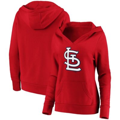 MLB Fanatics St. Louis Cardinals Official Logo Crossover V-Neck Pullover Hoodie