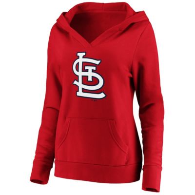 MLB Fanatics St. Louis Cardinals Official Logo Crossover V-Neck Pullover Hoodie