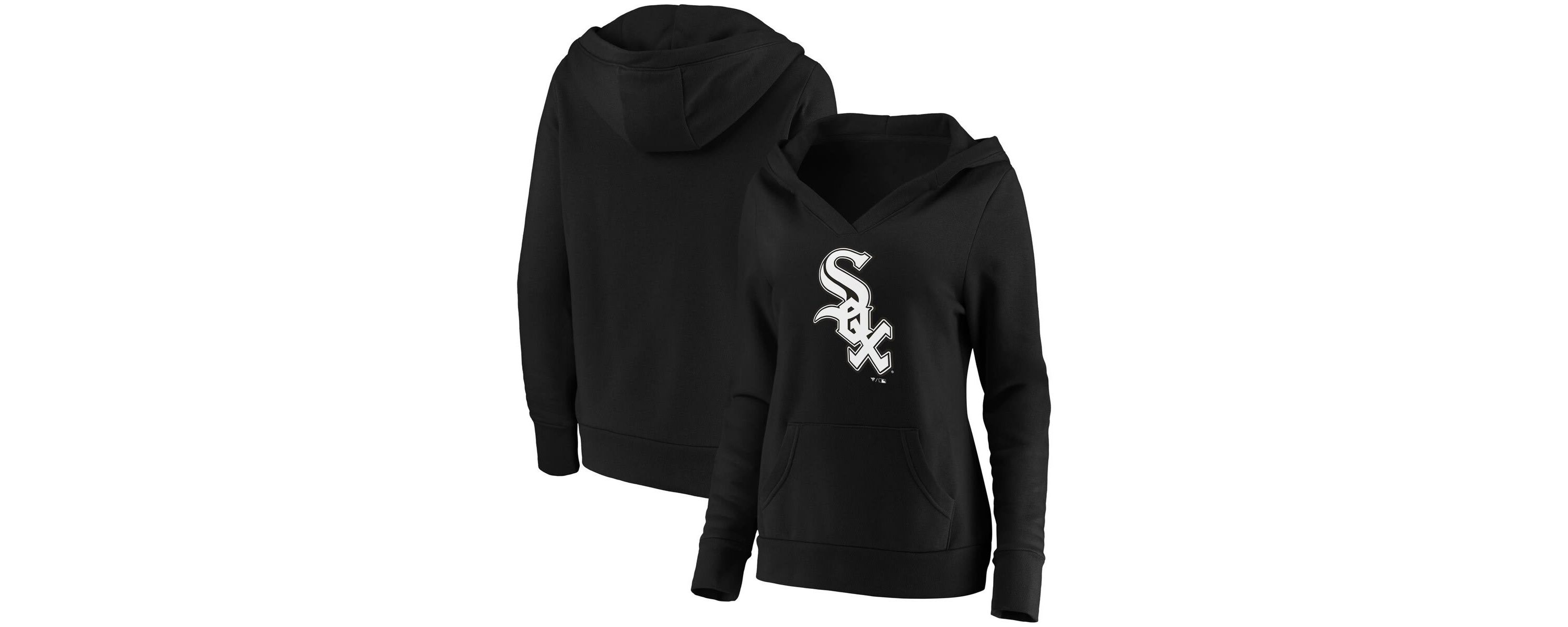 Chicago White Sox MLB Fanatics Chicago Sox Official Logo Crossover V-Neck Pullover Hoodie