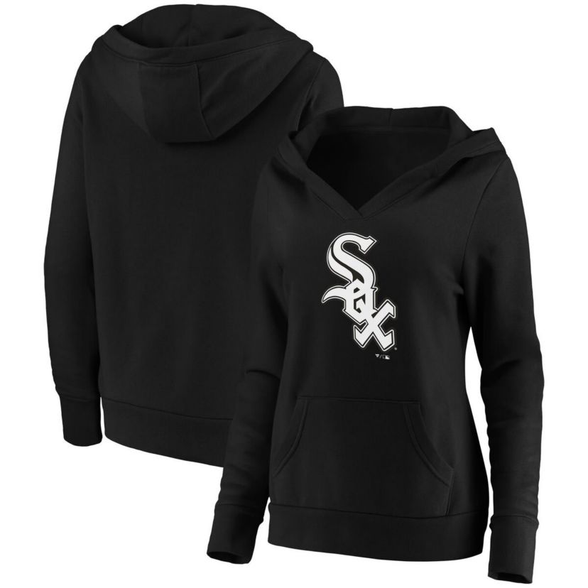 Chicago White Sox MLB Fanatics Chicago Sox Official Logo Crossover V-Neck Pullover Hoodie
