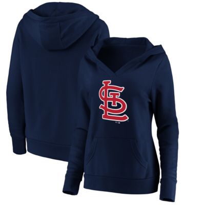 MLB Fanatics St. Louis Cardinals Official Logo Crossover V-Neck Pullover Hoodie